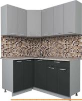 Кухня Интерлиния Мила Лайт 1.2x1.6 (серебро/антрацит) картинка