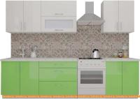 Кухня ВерсоМебель ВерсоЛайн 4-2.3 (белый 001/яблоко 005) картинка