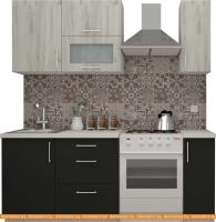 Кухня ВерсоМебель ВерсоЛайн 2-1.4 (дуб крафт белый/антрацит) картинка