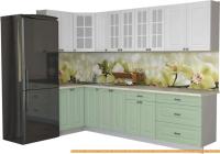 Кухня Интерлиния Мила Деко 1.2x2.9 (мята/белый/опал светлый) картинка