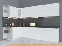 Кухня Интерлиния Мила Матте 1.5x3.0 А левая (белый/белый/кастилло темный) картинка