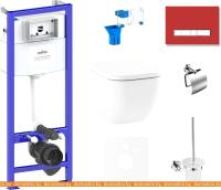 Унитаз Lavinia Boho Relfix One Rimless 9 в 1 75110325 (красный стекло) картинка