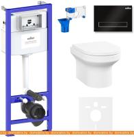 Унитаз Lavinia Boho Relfix Grance Hill Rimless 7 в 1 87561033 (черный пластик) картинка