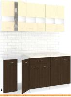 Кухня Кортекс-мебель Корнелия Экстра 1.7м (венге светлый/венге/марсель) картинка