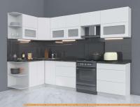 Кухня Интерлиния Мила Матте 1.5x3.0 Б левая (белый/белый/кастилло темный) картинка