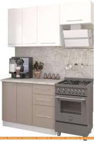 Кухня Кастанье Марта 1.5 (белый глянец/серый камень) картинка
