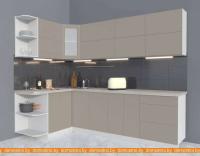 Кухня Интерлиния Мила Матте 1.5x2.6 А правая (луна-луна-травертин серый) картинка