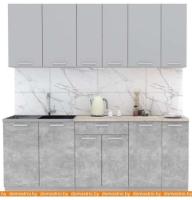 Кухня Интерлиния Интерлиния Мила Лайт 2.1 (серебристый-бетон-бискайская сосна) картинка