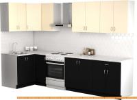 Кухня S-Company Клео лайт 1.2x2.5 левая (черный/песочный) картинка