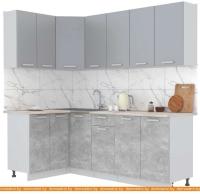 Кухня Интерлиния Мила Лайт 1.2x2.2 (серебристый-бетон-бискайская сосна) картинка
