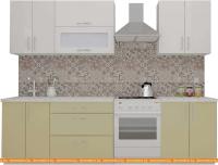 Кухня ВерсоМебель ВерсоЛайн 4-2.1 (белый 001/бежевый 002) картинка