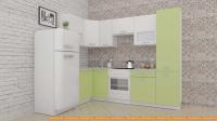 Кухня ВерсоМебель ЭкоЛайт-6 1.2x2.7 левая (белый/нежно-зеленый) картинка
