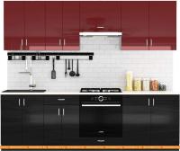 Кухня Сивирин-Компани Клео глосс 2.5 (черный глянец\бургундский глянец) картинка