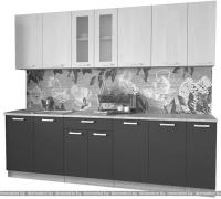 Кухня Интерлиния Мила 25 (вудлайн кремовый-бетон-бискайская сосна) картинка