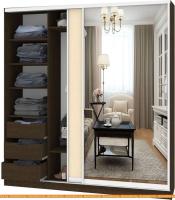 Шкаф-купе Кортекс-мебель Сенатор ШК12-45 Классика ДСП с зеркалом (венге/венге светлый) картинка