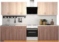 Кухня S-Company Клео лайт 2.5 (ясень шимо темный/ясень шимо светлый) картинка