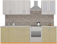 Кухня ВерсоМебель ВерсоЛайн 7-2.1 (белый 001/персик 022) картинка