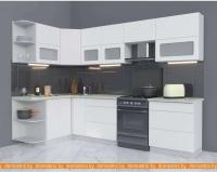 Кухня Интерлиния Мила Матте 1.5x2.9 Б правая (белый-белый-опал светлый) картинка