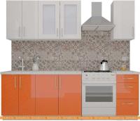 Кухня ВерсоМебель ВерсоЛайн 3-1.8 (белый 001/яркий оранжевый 008) картинка
