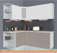 Кухня Интерлиния Мила Матте 1.5x2.0 А левая (белый/луна/опал светлый) картинка