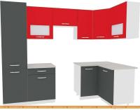 Кухня ВерсоМебель Эко-5 1.2x2.6 правая (антрацит/красный чили) картинка