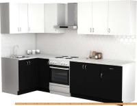 Кухня S-Company Клео лайт 1.2x2.3 левая (черный/белый) картинка