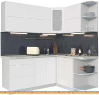 Кухня Интерлиния Мила Матте 1.5x1.9 А правая (белый-белый-опал светлый) картинка