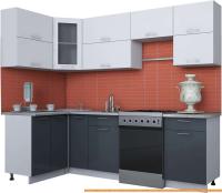 Кухня Интерлиния Мила Gloss 60-12x25 (белый/асфальт глянец) картинка