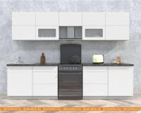 Кухня Интерлиния Мила Матте 3.0 Б (белый/белый/кастилло темный) картинка