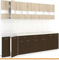 Кухня Кортекс-мебель Корнелия Экстра 2.5м (дуб сонома/венге/королевский опал) картинка