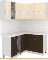 Кухня Кортекс-мебель Корнелия Экстра 1.5x1.4м (венге светлый/венге/марсель) картинка