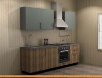 Кухня ЗОВ Лидия 2.4 м (серый пыльный/древесина аттик верт) картинка