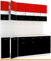 Кухня Кортекс-мебель Корнелия Экстра 2.0м (красный/черный/мадрид) картинка