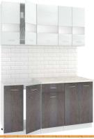 Кухня Кортекс-мебель Корнелия Экстра 1.5м (белый/береза/королевский опал) картинка