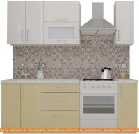 Кухня ВерсоМебель ВерсоЛайн 4-1.5 (белый 001/персик 022) картинка