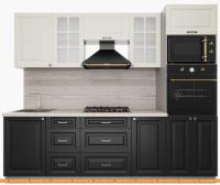 Кухня Интерлиния Мила Деко 2.5 (слоновая кость-пепел-травертин серый) картинка