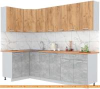 Кухня Интерлиния Мила Лайт 1.2x2.6 (дуб золотой-бетон-дуб бунратти) картинка