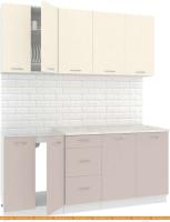 Кухня Кортекс-мебель Корнелия Лира 1.8м (крем/капучино/мадрид) картинка