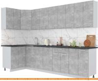 Кухня Интерлиния Мила Лайт 1.2x3.0 (бетон-бетон-кастилло темный) картинка