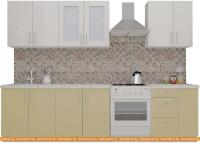 Кухня ВерсоМебель ВерсоЛайн 7-2.3 (белый 001/персик 022) картинка