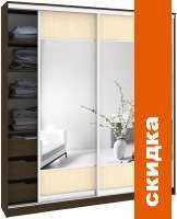 Шкаф-купе Кортекс-мебель Сенатор ШК12-45 Геометрия ДСП с зеркалом (венге/венге светлый) картинка