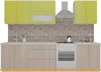 Кухня ВерсоМебель ВерсоЛайн 2-2.3 (зеленый лайм/ясень шимо светлый) картинка