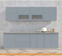 Кухня Интерлиния Мила Матте 2.7 А (океан/океан/травертин серый) картинка