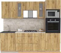 Кухня Интерлиния Мила 1.88x2.4 левая (дуб золотой-дуб золотой-малага) картинка