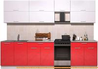 Кухня Интерлиния Мила Gloss 50-29 (белый/красный глянец) картинка