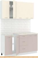 Кухня Кортекс-мебель Корнелия Лира 1.5м (крем/капучино/королевский опал) картинка