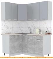 Кухня Интерлиния Мила Лайт 1.2x1.7 (серебристый-бетон-бискайская сосна) картинка