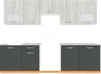 Кухня ВерсоМебель Эко-6 2.8 (дуб крафт белый/антрацит) картинка