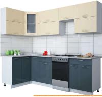 Кухня Интерлиния Мила Gloss 50-12x25 (ваниль/асфальт глянец) картинка