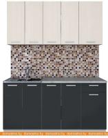 Кухня Интерлиния Мила Лайт 1.6-60 (вудлайн кремовый-антрацит-бискайская сосна) картинка